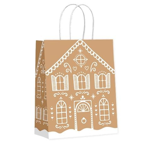 Vandoros - Gingerbread House Gift Bag w/Twisted Handle Medium 27cm