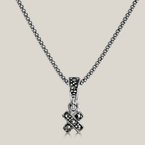 Signature Silver Marcasite Kiss Necklace