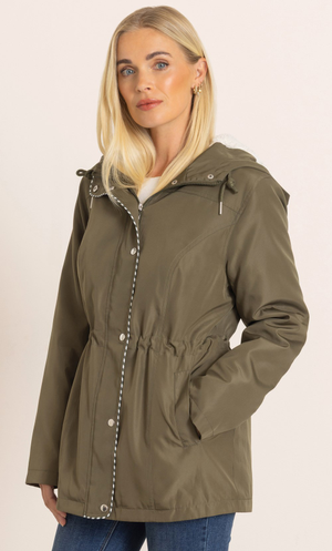 Teddy Lined Hooded Jacket - Khaki