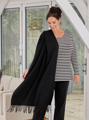 Pashmina Style Scarf - Black