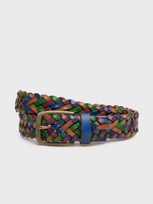 Cadiz Braided Belt in Blue & Green