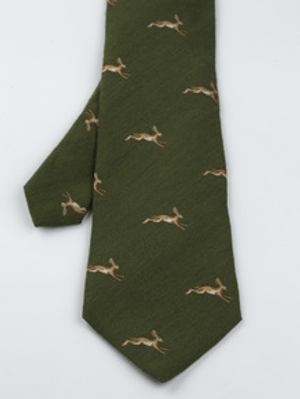 Forest Leaping Hare Tie