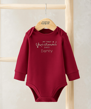 Mamas & Papas My First Christmas Red Bodysuit
