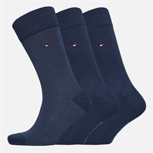Tommy Hilfiger Mens Three Pack Socks Navy