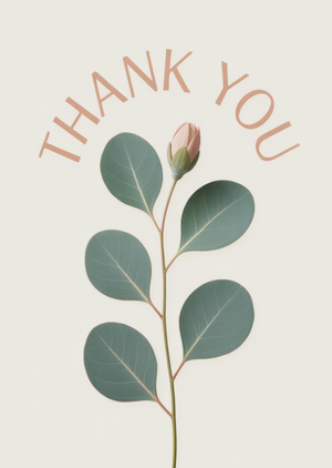 Minimal Illustrated Rose Thank You Card