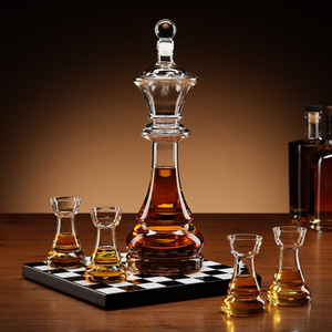 Connoisseur Creations Chess Decanter Set With Rook Glasses