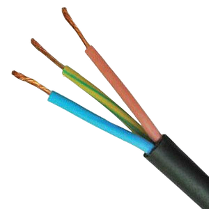 H07-3C-6.0BL H07RN-F Black 3 Core Circular Rubber Insulated / Polychlorophene Sheathed Oil Resistant & Flame Retardent Flexible Cable 6.0mm (priced per metre)
