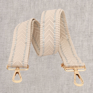 Sangle de sac chevrons avec mousquetons - Ivoire