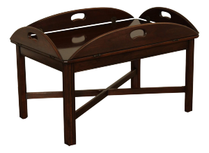 Ethan Allen Georgian Court Collection Chippendale Style Cherry Butler's Tray Coffee Table