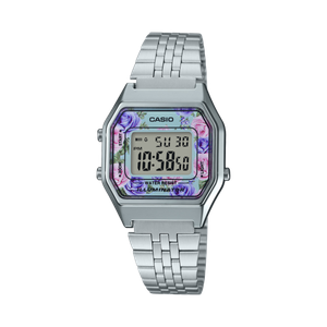Casio Vintage Unisex Silver Floral Digital Watch