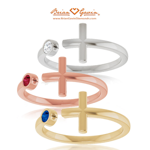 Bezeled Cross Ring