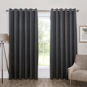 BLACKOUT & THERMAL BRUSHED GUNMETAL 90x90 Curtain 