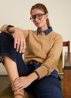 Zucca Wool Blend Crew Neck Jumper - UK 12 | EU 40 | US 08 / Taupe