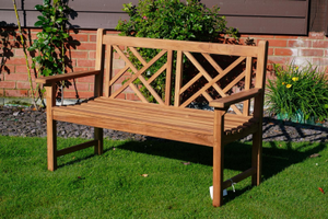 Mayfair Teak Wood Garden Bench | 2 Seater