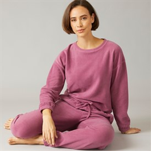 Onfire Womens Microfleece Lounge Set Plum