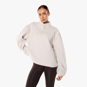 1/4 Zip Borg Fleece | Off White