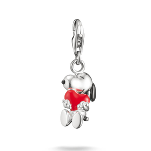 Classic Silver Peanuts Snoopy & Red Heart Charm