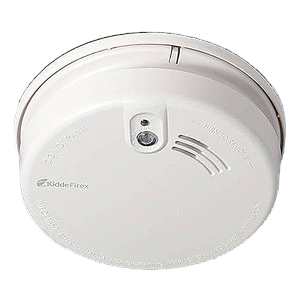 Kidde Fyrnetics KF20 Firex White Mains Optical Smoke Alarm With Hush, Mounting Plate & Alkaline Battery Back-Up 230V