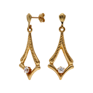 Pre-Owned 9ct Yellow Gold Cubic Zirconia Set Drop Earrings