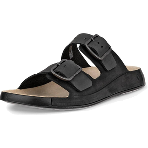 ECCO Mens Cozmo Nubuck Two-Strap Sandals - 9 - 9.5 UK (43EU) / Black