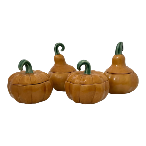 Williams Sonoma Pumpkin Autumn Harvest Soup Tureen Bowls Autumn Collection. Set of 4