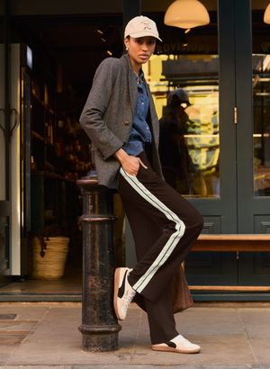 Tippi 2.0 Side Stripe Trousers - UK 12 | EU 38 | US 08 / Dark Chocolate & Cream Stripe