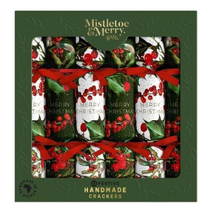 Mistletoe & Merry - Festive Holly & Berry Sprigs Cracker Set 12pce