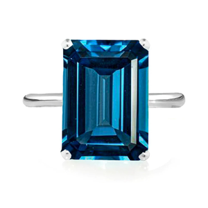 Sterling Silver Teal Topaz Ring (W (UK))