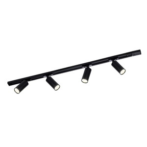 1m LED Schienensystem - 4 Spots - 3W - 2700K - Dimmbar - 1 Phasen - Schwarz