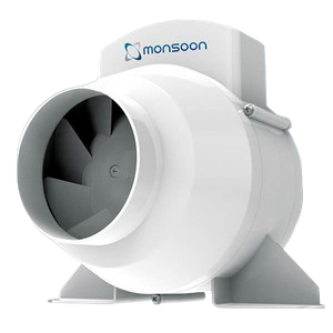 National Ventilation UMD100TA White In-Line Mixed Flow Extractor Fan With Adjustable Timer 100mm / 4 Inch 240V
