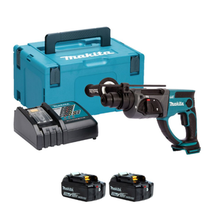 Makita DHR202RFJ Cordless 18V LXT 20mm SDS+ Rotary Hammer Drill - 2x 3Ah Batteries, Charger And MAKPAC Type 3 Carry Case