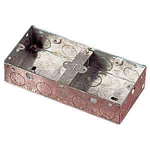 APPLEBY MB235D Steel 2x1 Gang Dual Flush Mounting Box With 8 x Fixed Lugs & Knockouts 35mm