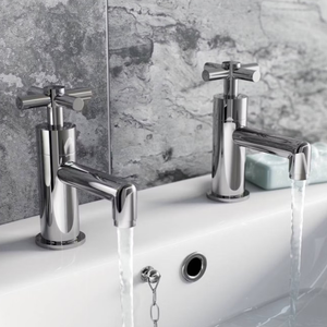 Mode Tate Basin Pillar Taps - Chrome