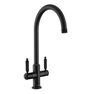 Rangemaster Hemlock Dual Lever Kitchen Mixer Tap - Matt Black