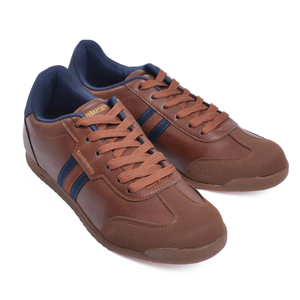 Lambretta Mens Tackle Retro Trainers Shoes - 9 UK / Tan/Navy / Black