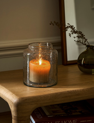 Finstock Candle Holder - Recycled Glass, Clear