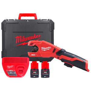 Milwaukee M12PCSS-202C 12V Cordless Raptor Stainless Steel Pipe Cutter With 2 x 2.0Ah Batteries, Charger & Case