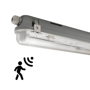 LED Feuchtraumleuchte mit Sensor 60 cm - IP65 - Edelstahlklammern