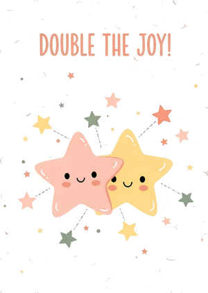 Double The Joy Illustrated New Baby Card