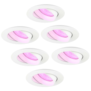 LED Spot Encastrable Blanc - Rio - Smart WiFi - Dimmable - RGB+CCT - 6 pièces