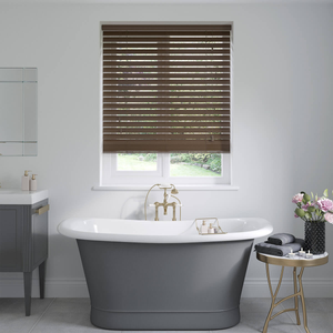 Walnut Brown Wooden Blinds 35mm: 1193mm x 2209mm Exact