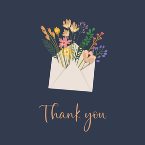 Floral Envelope Illustrated Thank You Card