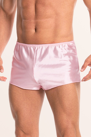 Men's Satin Silky Shorts - Baby Pink