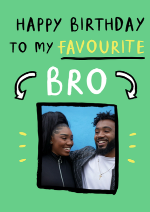 Happy Birthday To My Favourite Bro Photo Upload Card