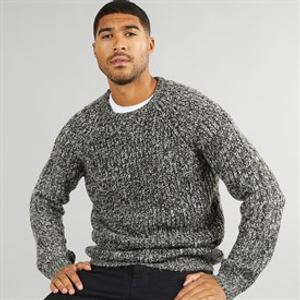 French Connection Mens Space Triple Twist Jumper Black/Barley