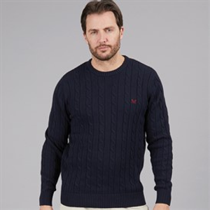 Crew Clothing Mens Oarsmen Crew Neck Jumper Heritage Dark Navy