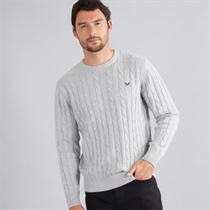 Crew Clothing Mens Oarsmen Crew Neck Jumper Mid Grey Marl