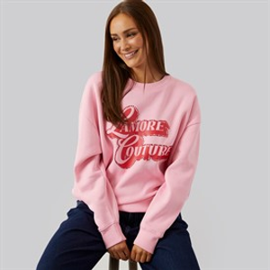 L'amore Couture Womens Denver Sweatshirt Pink