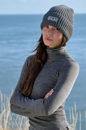 Merino Wool Beanie - Grey Marl
