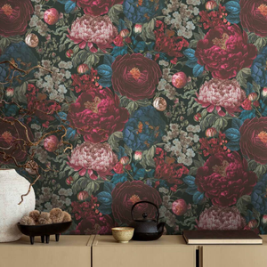 Michalsky Living Antique Floral Red/Blue Wallpaper - 39979-1